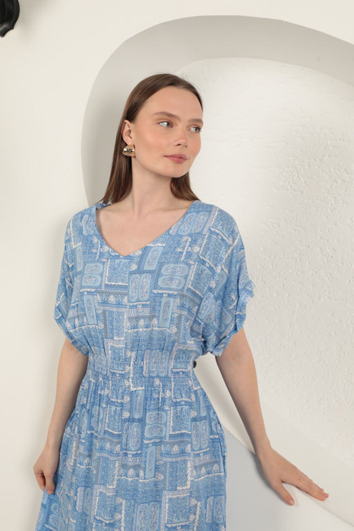 KKT Viscose Fabric Gipel Dress-Blue - Finchley