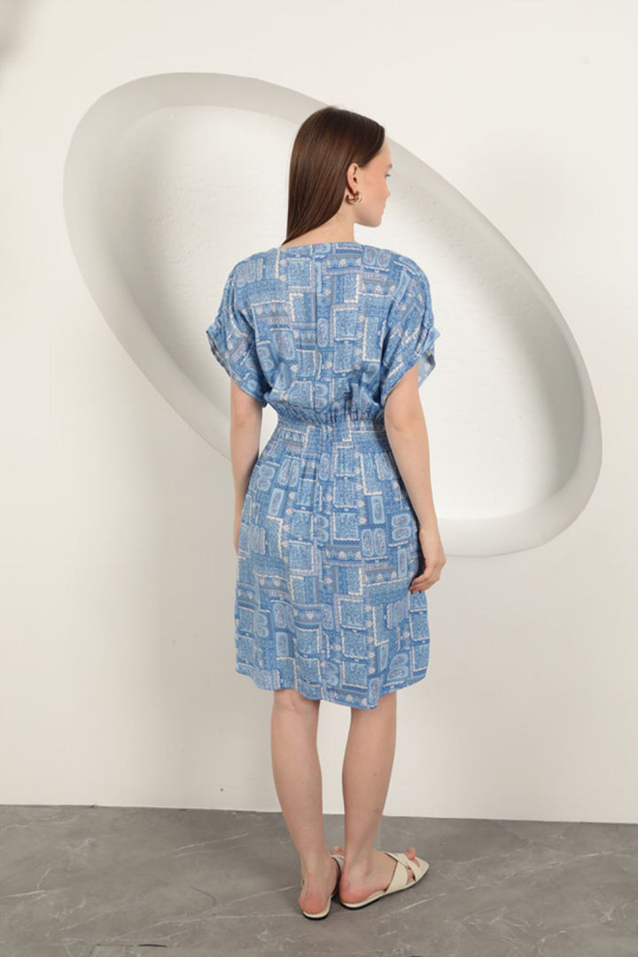 KKT Viscose Fabric Gipel Dress-Blue - Finchley