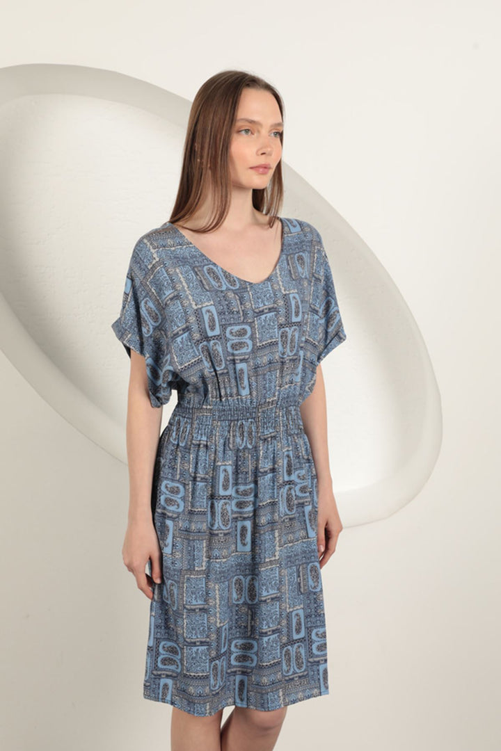 KKT Viscose Fabric Gipel Dress-Sax - Brighton