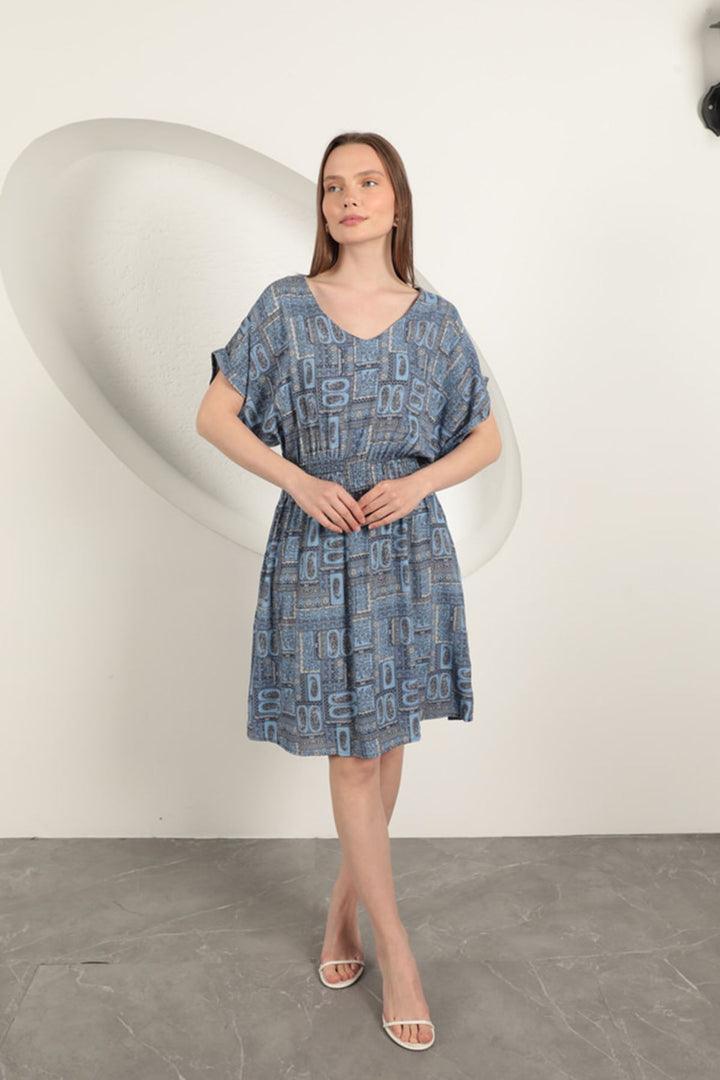 KKT Viscose Fabric Gipel Dress-Sax - Brighton