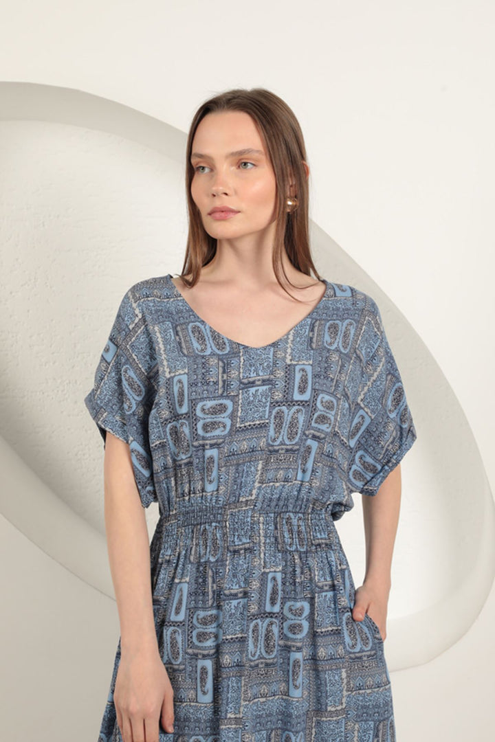 KKT Viscose Fabric Gipel Dress-Sax - Brighton