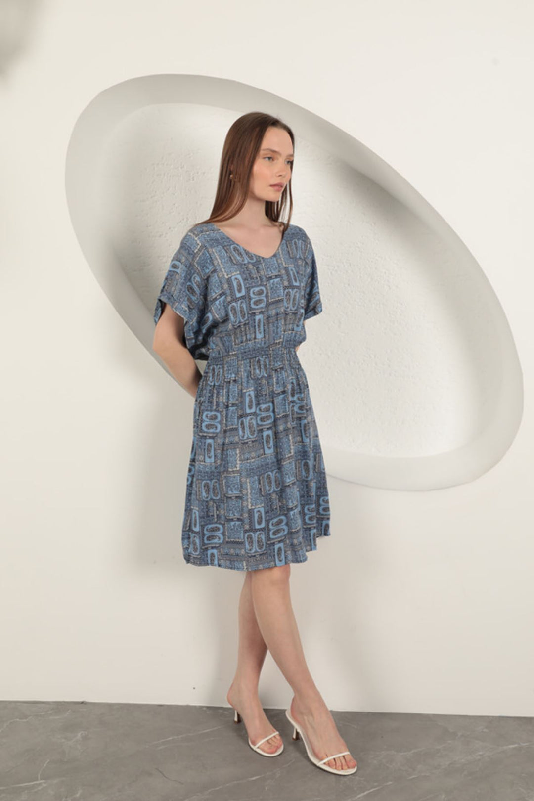 KKT Viscose Fabric Gipel Dress-Sax - Brighton