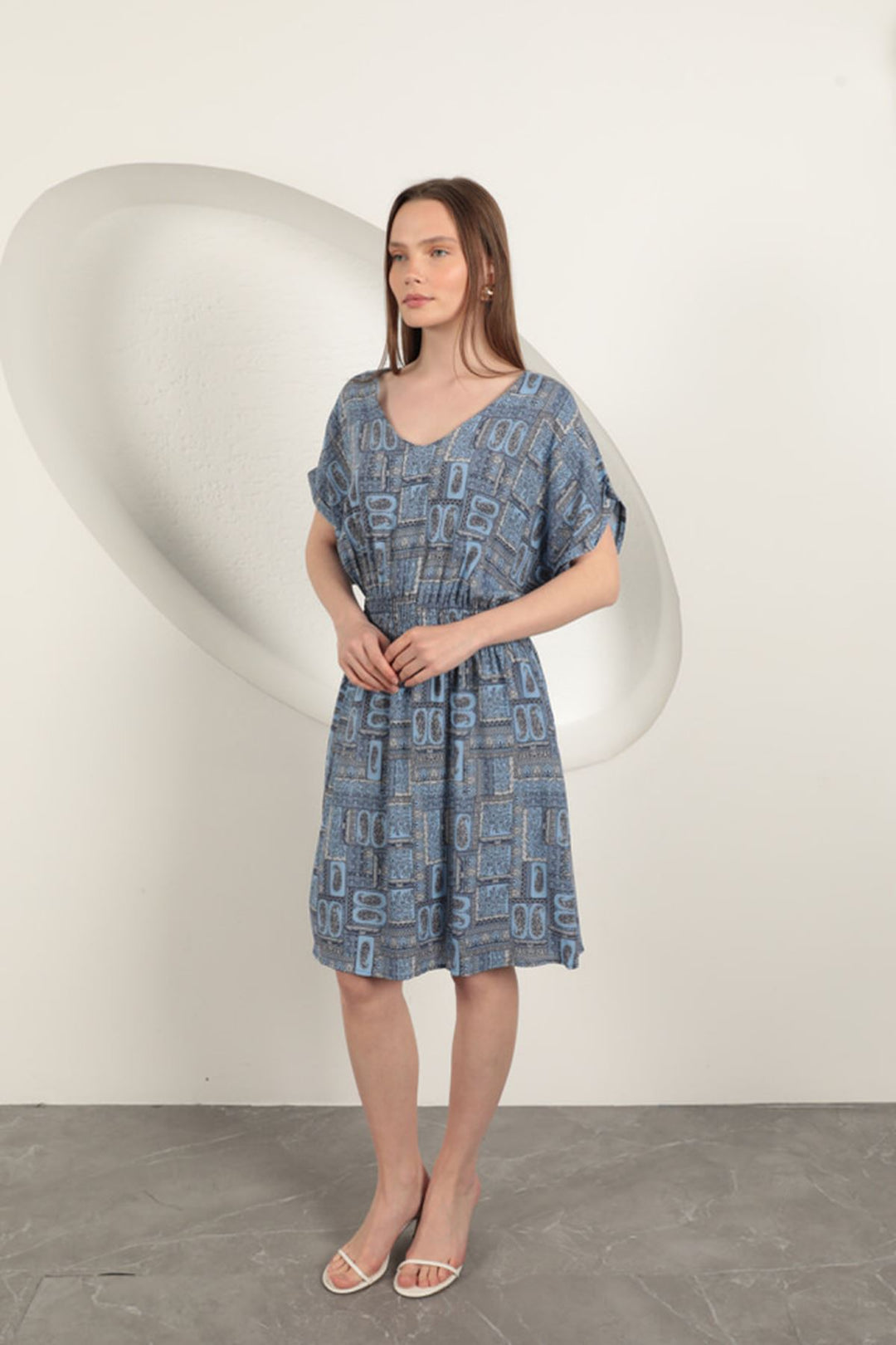 KKT Viscose Fabric Gipel Dress-Sax - Brighton