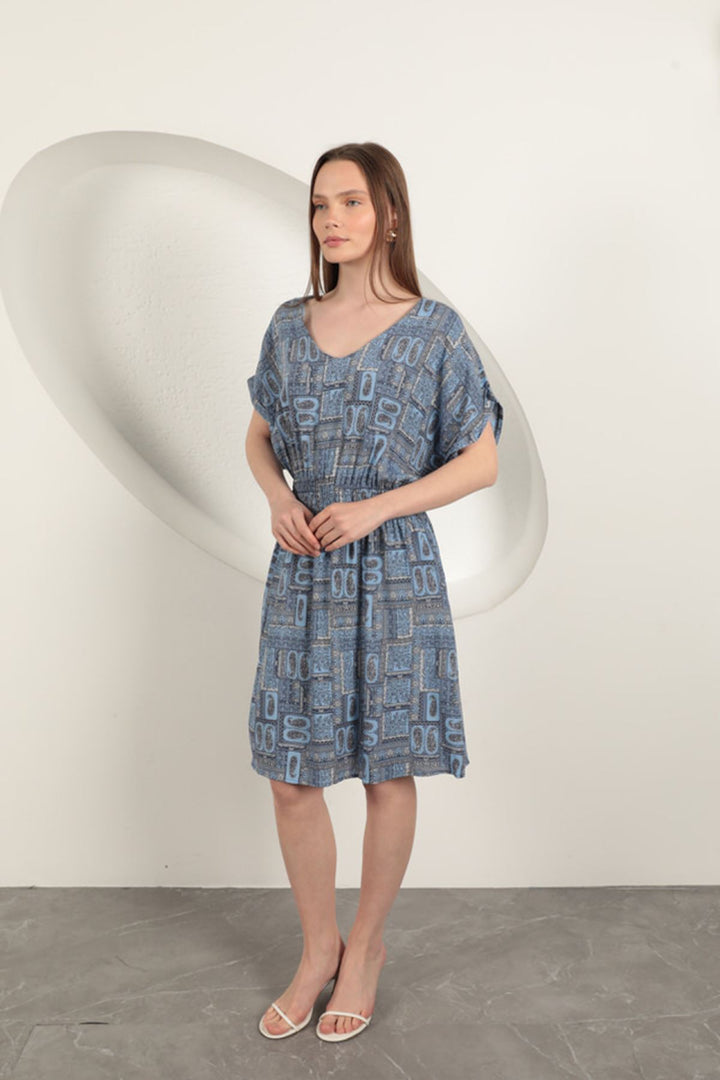 KKT Viscose Fabric Gipel Dress-Sax - Brighton