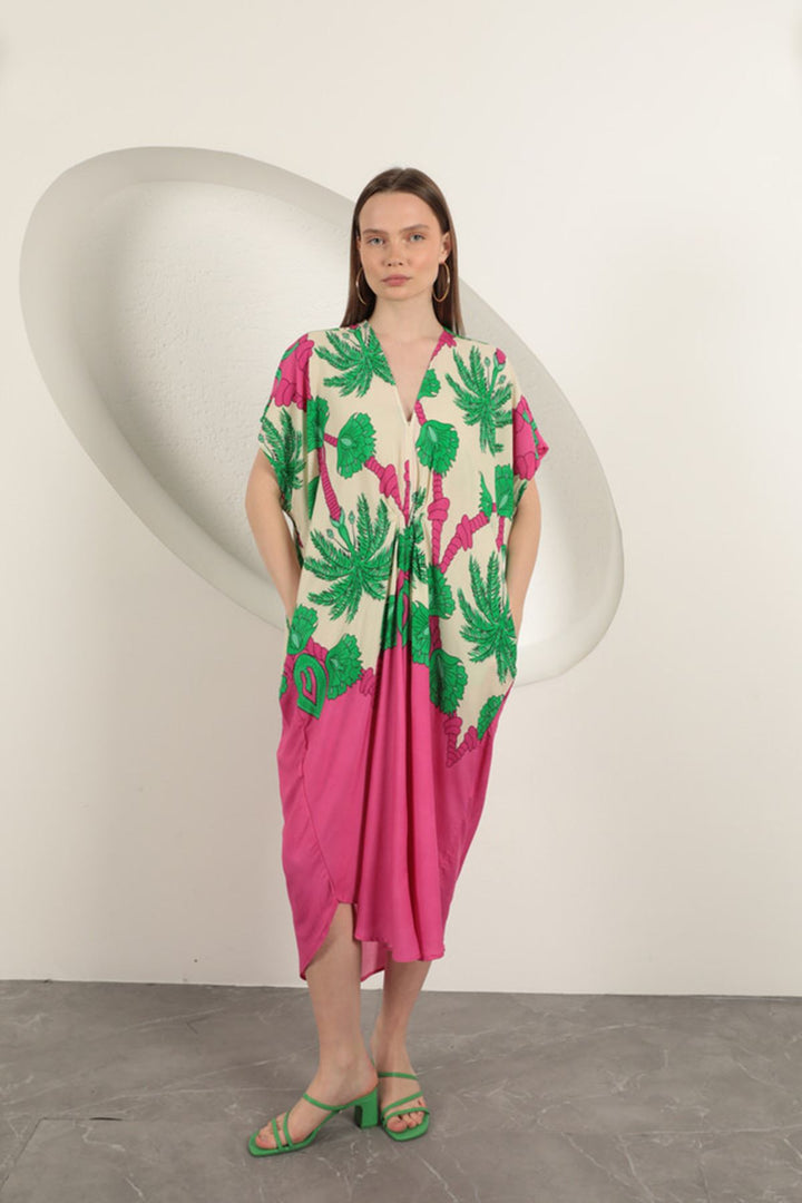 KKT Viscose Fabric Patterned Dress-Fuchsia - San Luis Obispo