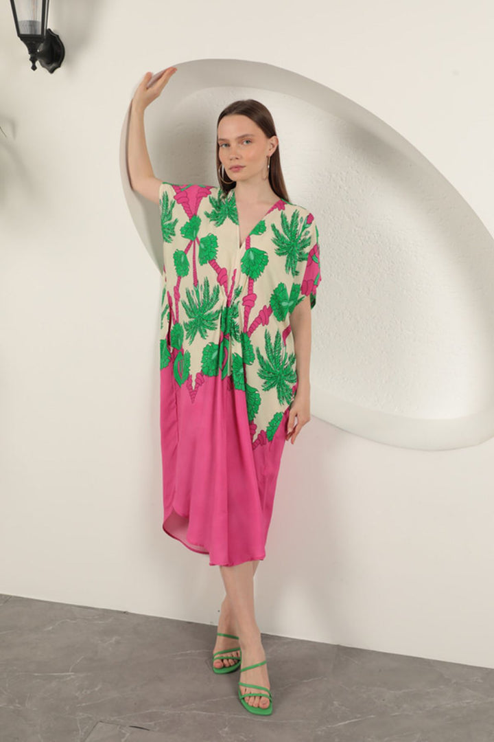 KKT Viscose Fabric Patterned Dress-Fuchsia - San Luis Obispo
