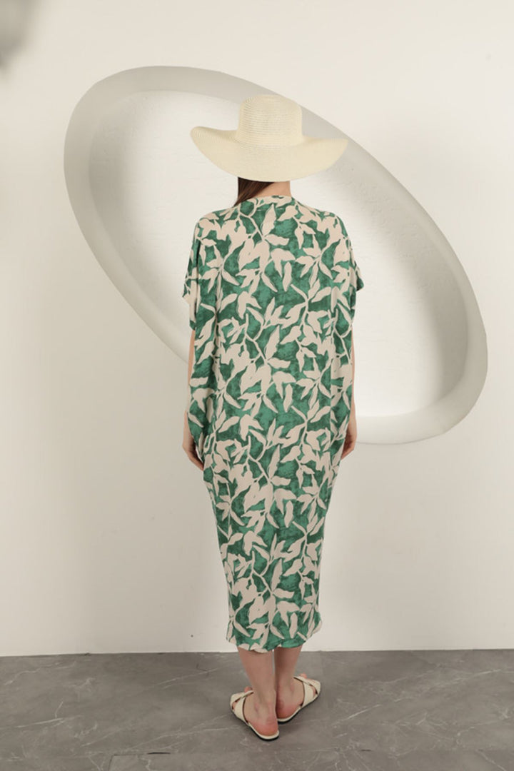 KKT Viscose Fabric Patterned Dress-Green - Durham