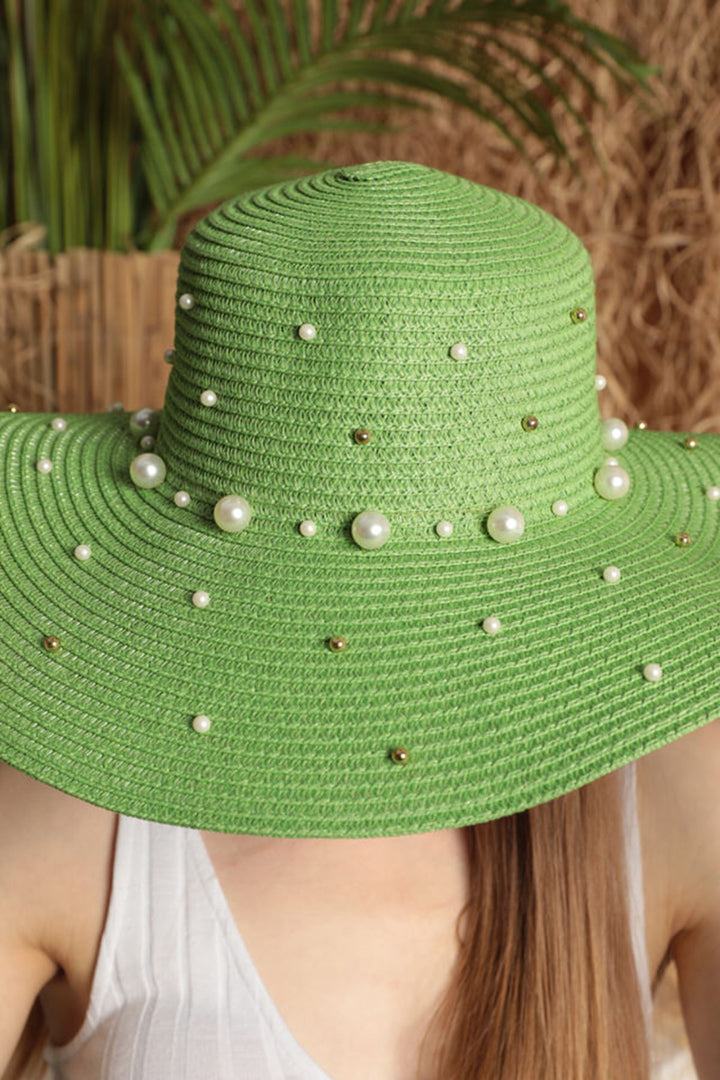 KKT Pearl Straw Women's Hat-Green - Belfast