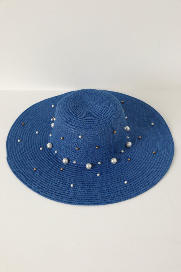 KKT Pearled Straw Women's Hat-Sax - Hampstead