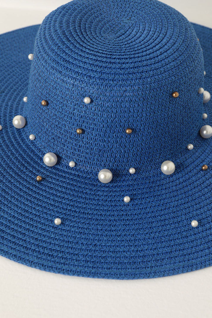 KKT Pearled Straw Women's Hat-Sax - Hampstead