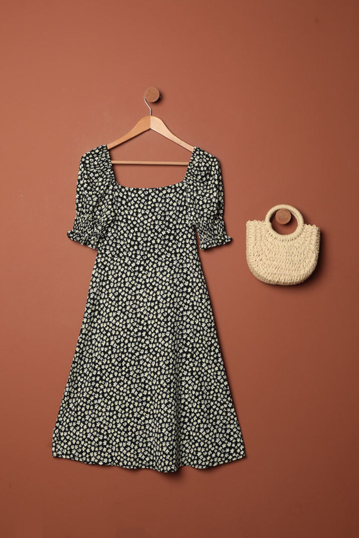 KKT Crepe Sleeve Gipel Dress-Black - Bloomington