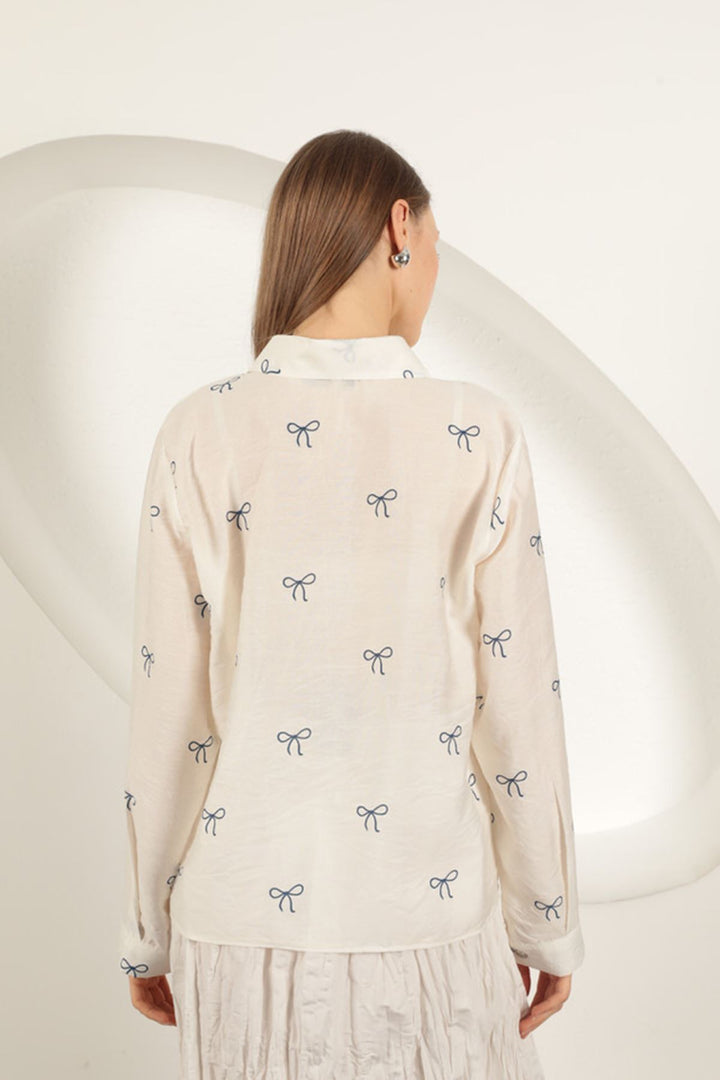 KKT Modal Fabric Bow Patterned Suit-Ecru - Neubrandenburg