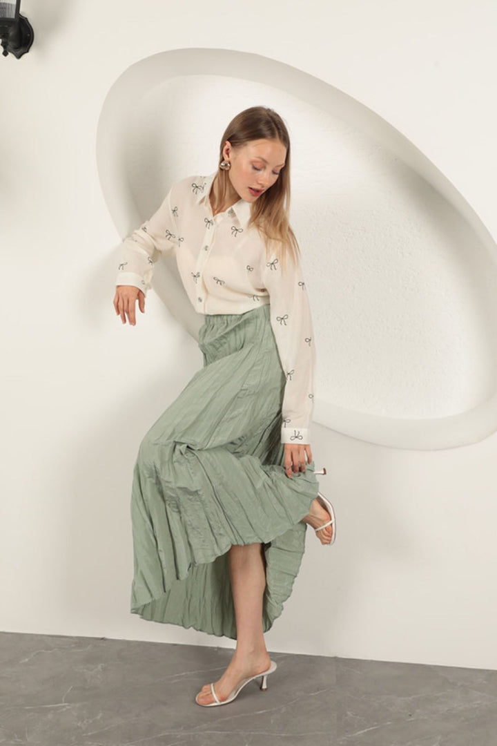 KKT Modal Fabric Bow Patterned Suit-Mint - Timberwood Park