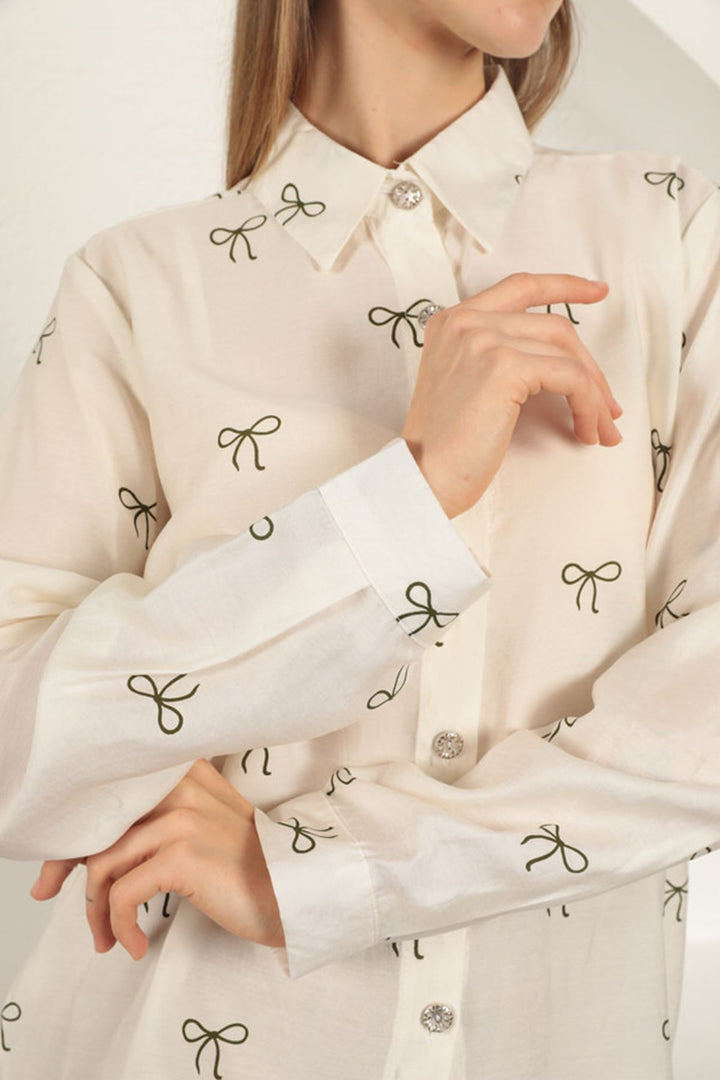 KKT Modal Fabric Bow Patterned Suit-Beige - Portugalete