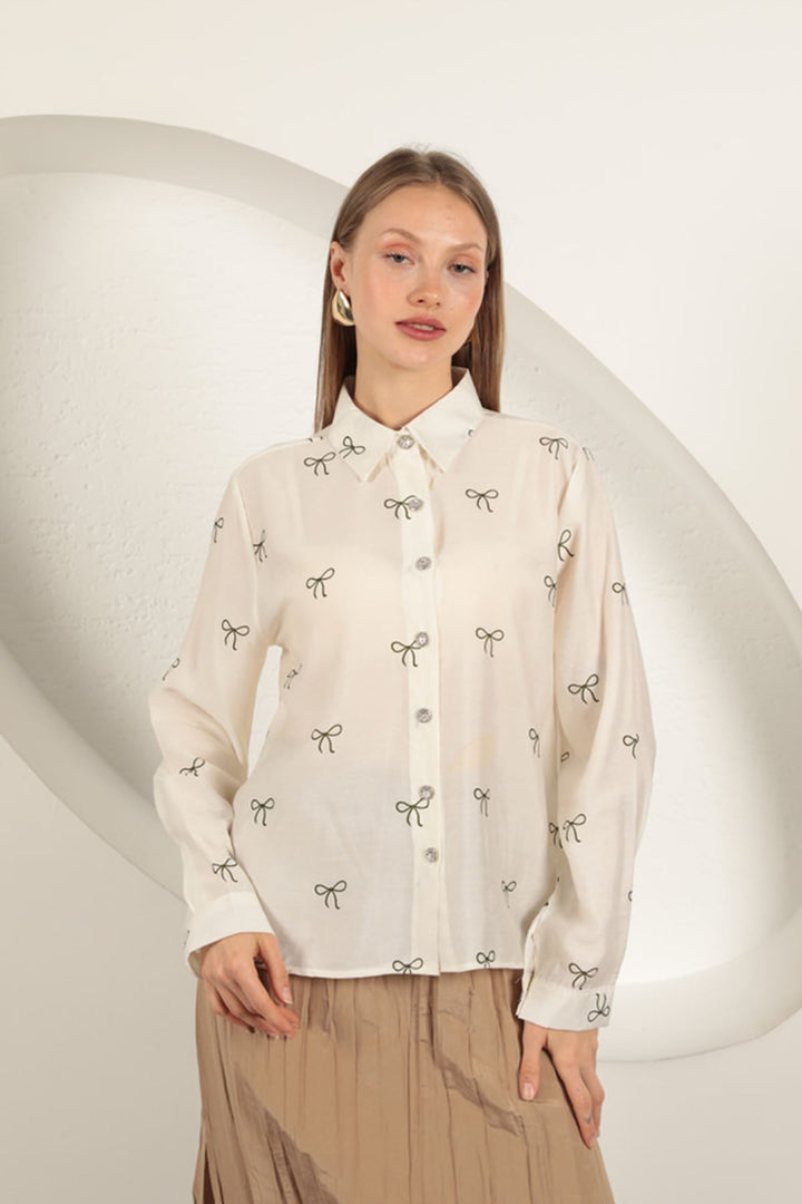KKT Modal Fabric Bow Patterned Suit-Beige - Portugalete