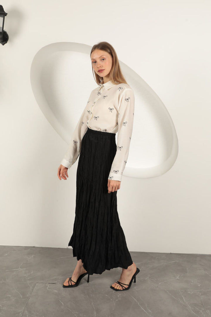 KKT Modal Fabric Bow Patterned Suit-Black - Palermo