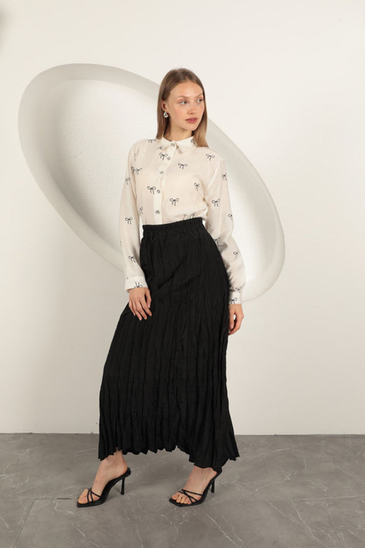 KKT Modal Fabric Bow Patterned Suit-Black - Palermo