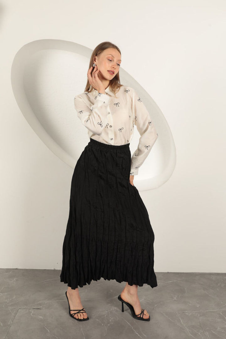 KKT Modal Fabric Bow Patterned Suit-Black - Palermo