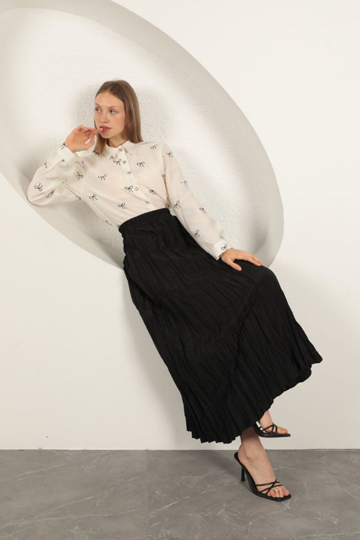 KKT Modal Fabric Bow Patterned Suit-Black - Palermo