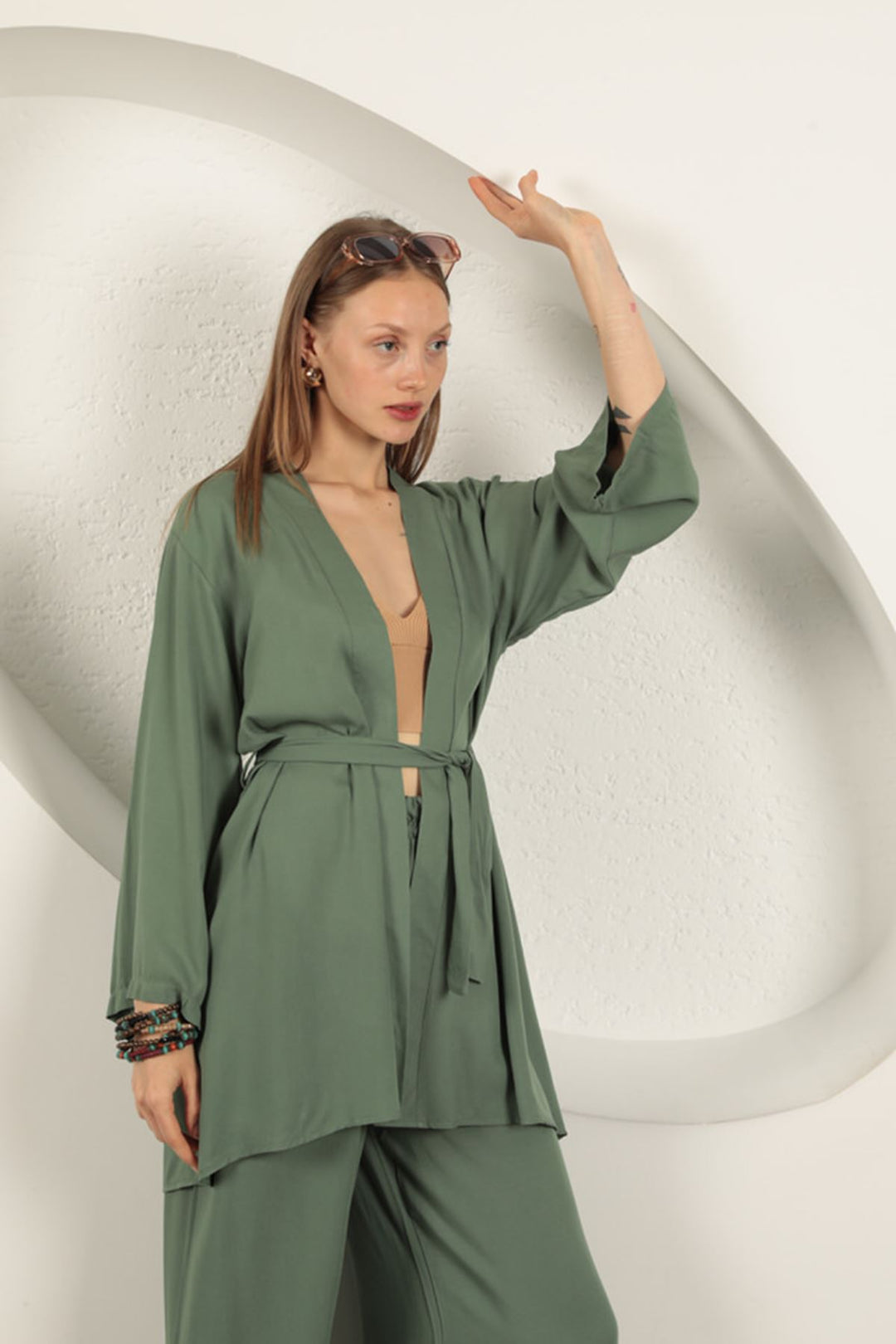 KKT Viscose Fabric Women's Suit-Khaki - Fuquay-Varina