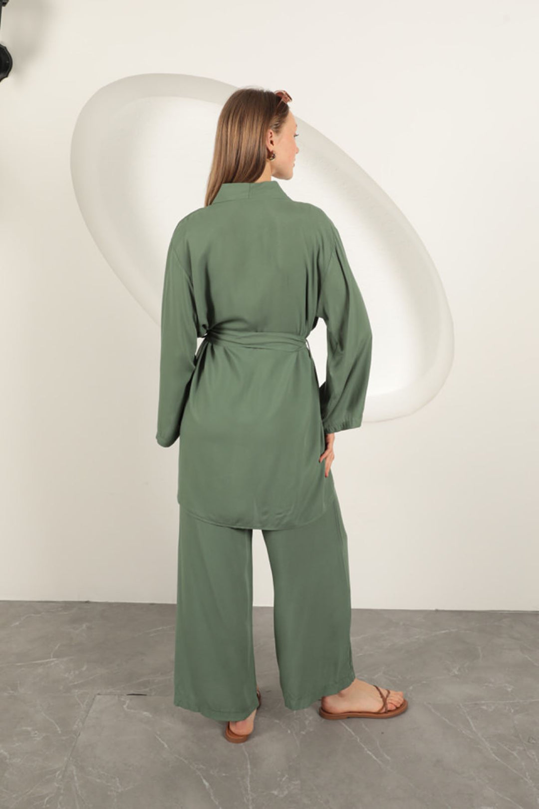 KKT Viscose Fabric Women's Suit-Khaki - Fuquay-Varina