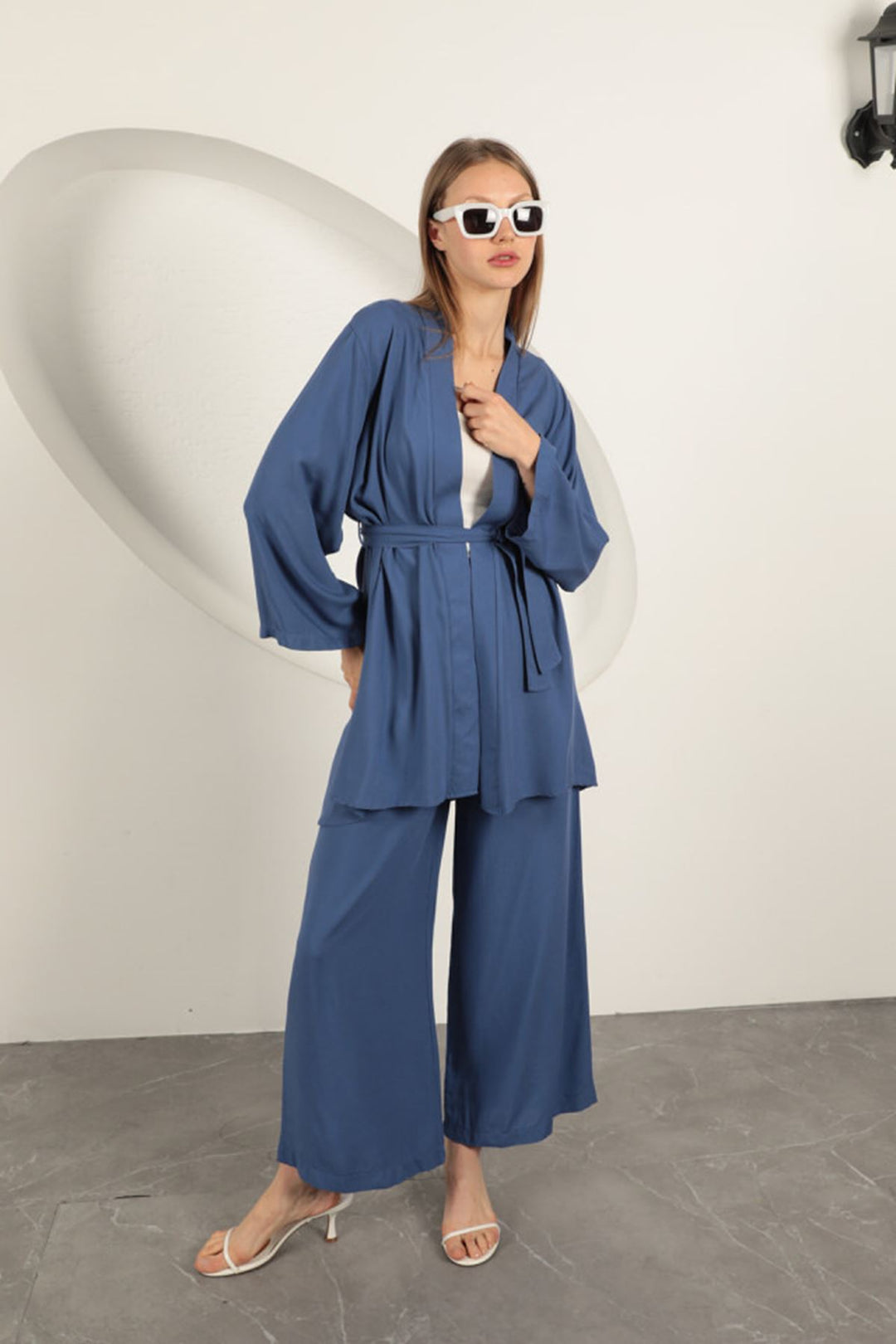 KKT Viscose Fabric Women's Suit-Indigo - Houston