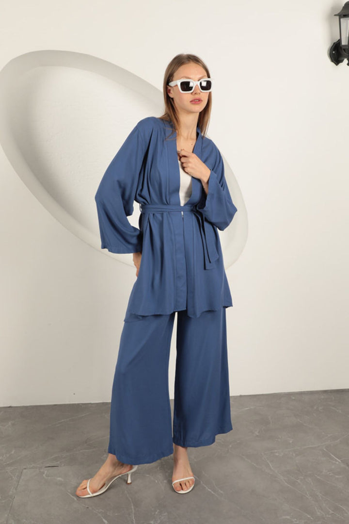 KKT Viscose Fabric Women's Suit-Indigo - Houston