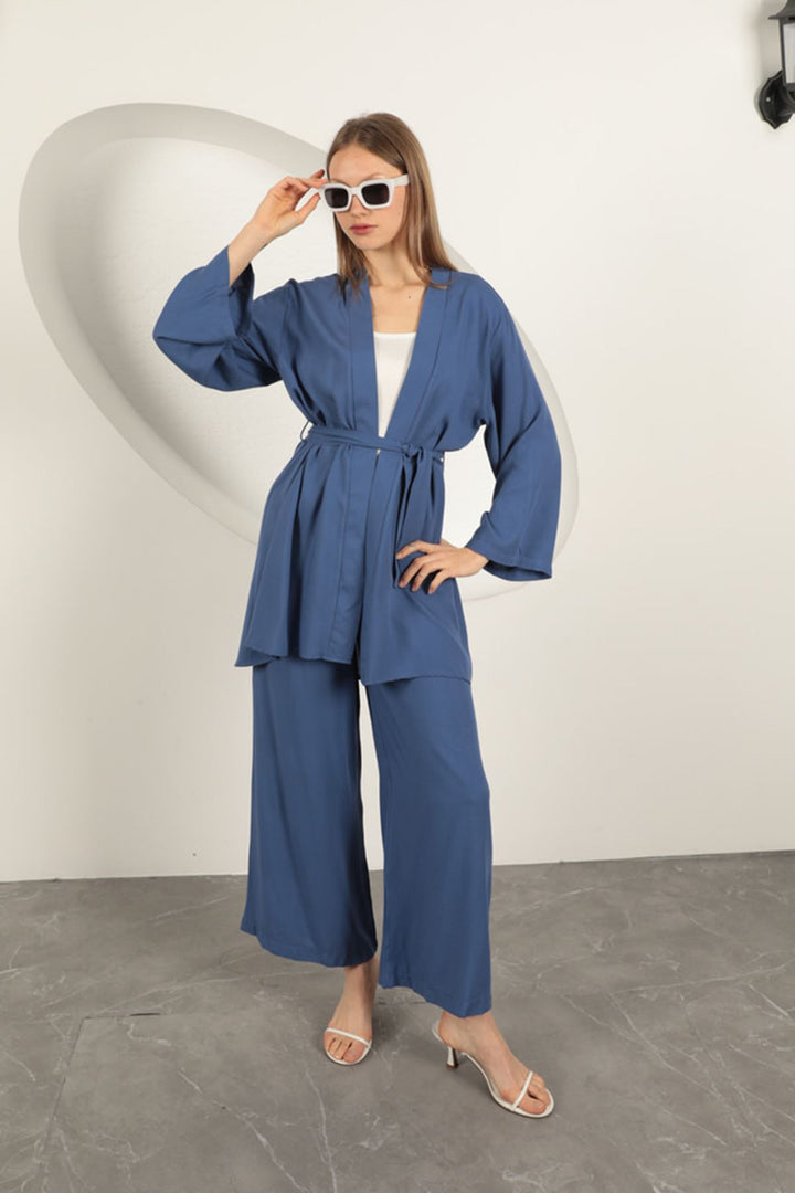 KKT Viscose Fabric Women's Suit-Indigo - Houston