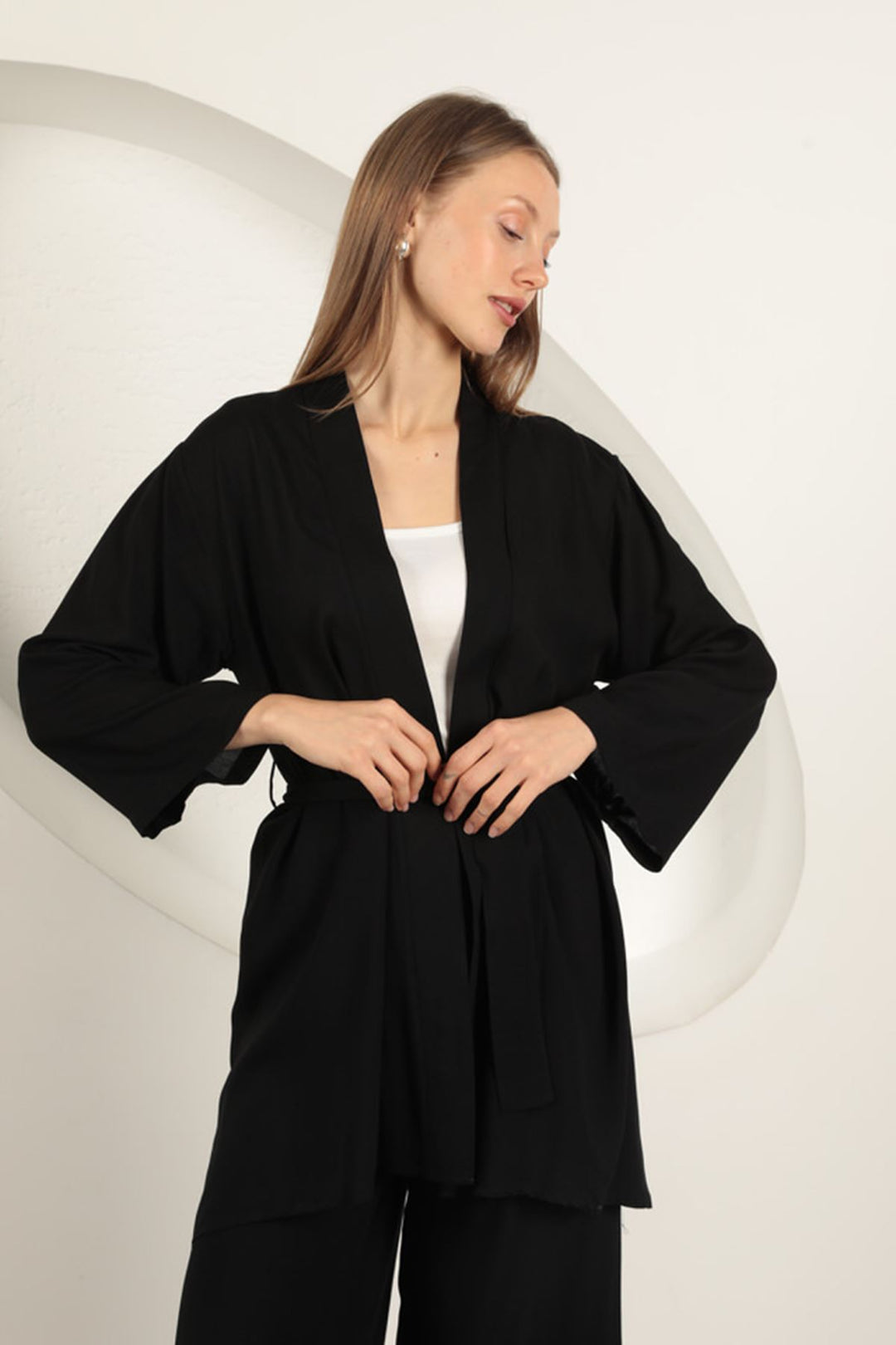 KKT Viscose Fabric Women's Suit-Black - Tecoanapa