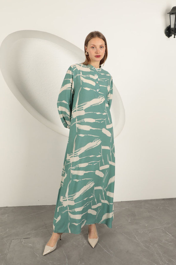 KKT Viscose Fabric Patterned Dress-Mint - Piacenza