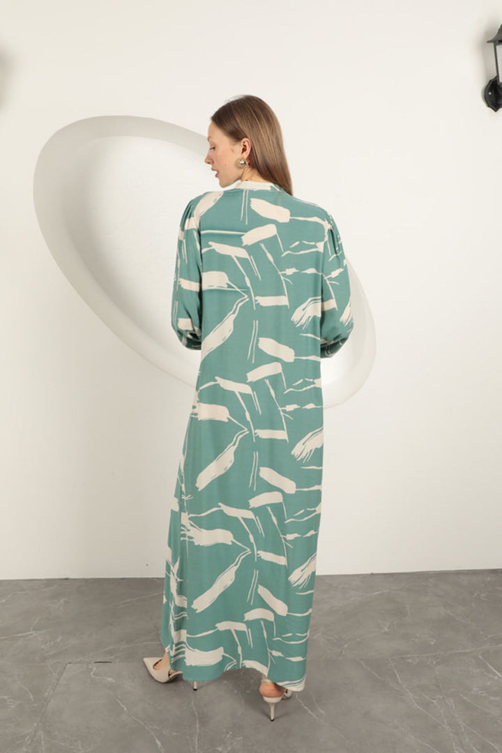 KKT Viscose Fabric Patterned Dress-Mint - Piacenza