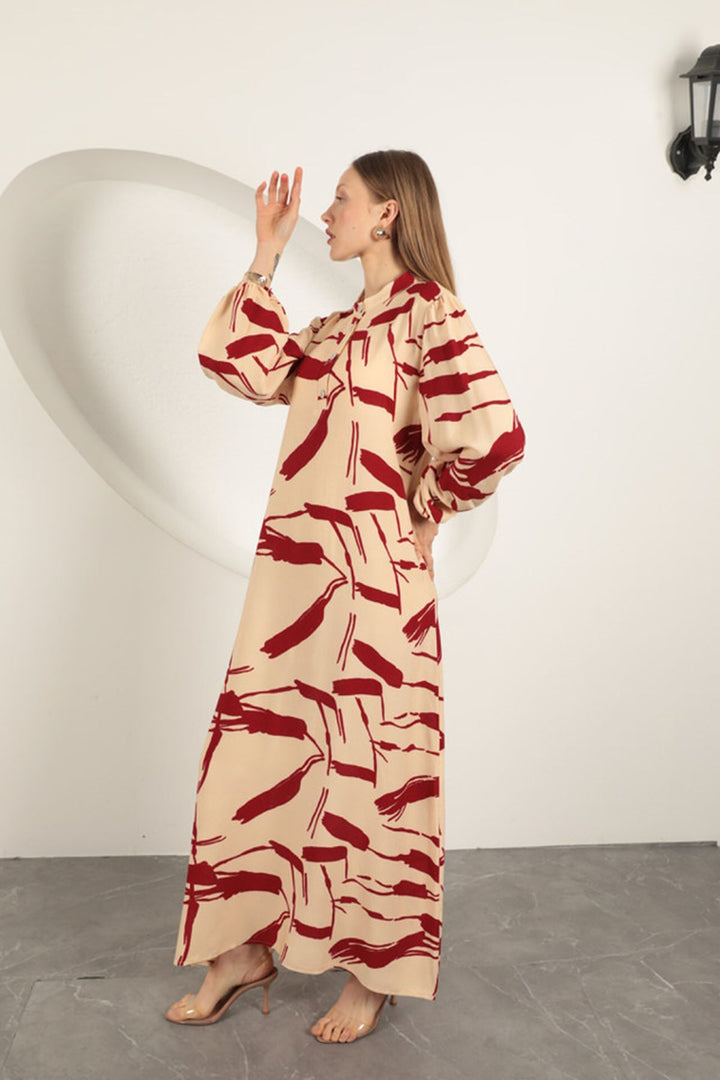 KKT Viscose Fabric Patterned Dress-Beige - Fréjus