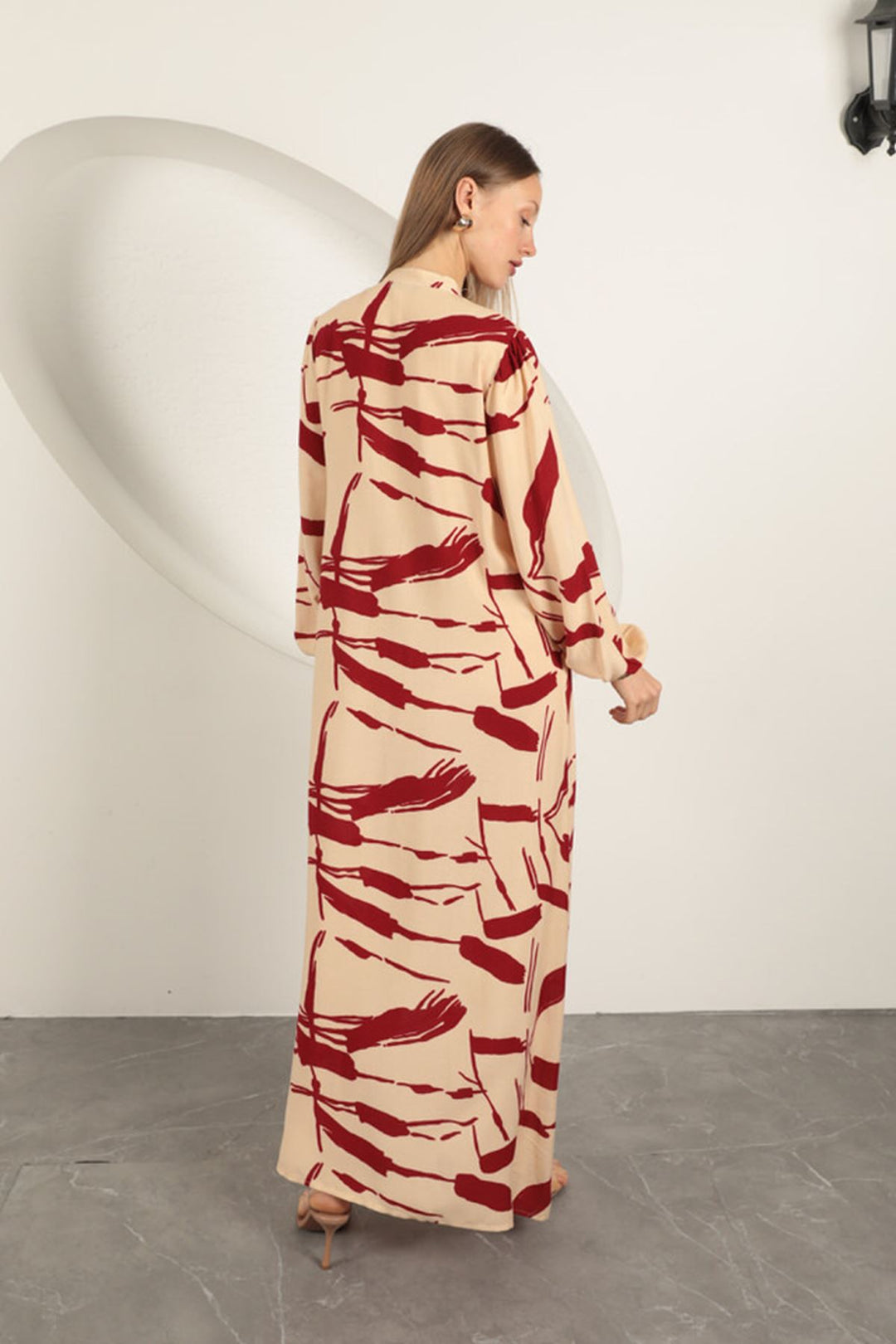 KKT Viscose Fabric Patterned Dress-Beige - Fréjus