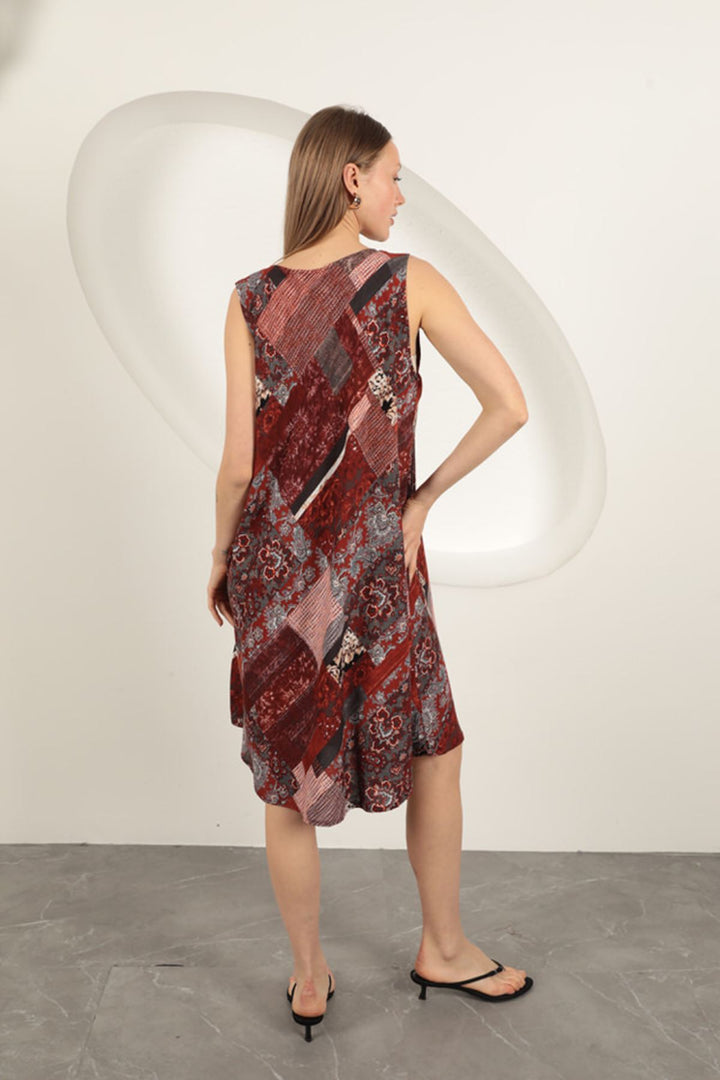KKT Viscose Fabric Ethnic Patterned Dress-Terra - Ibbenbüren