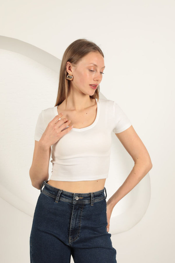 KKT V Neck Basic T-Shirt-Ecru - Seattle