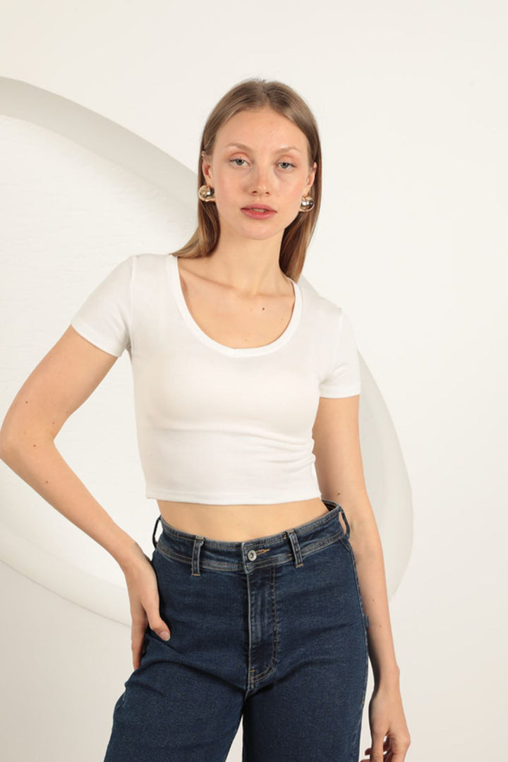 KKT V Neck Basic T-Shirt-Ecru - Seattle