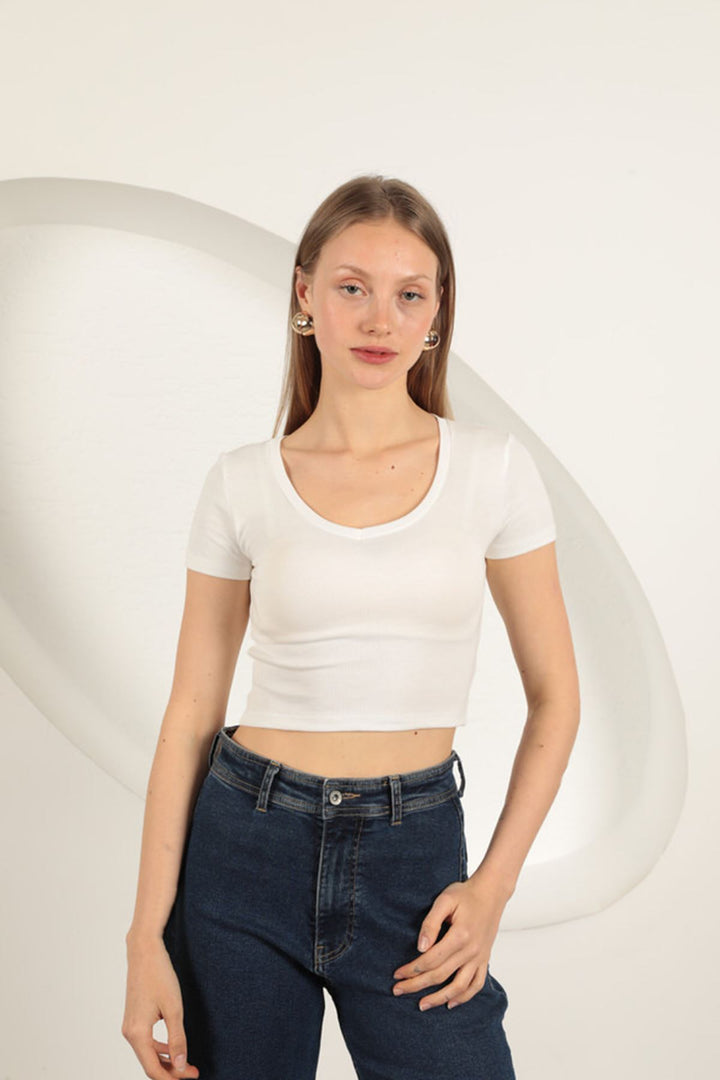 KKT V Neck Basic T-Shirt-Ecru - Seattle