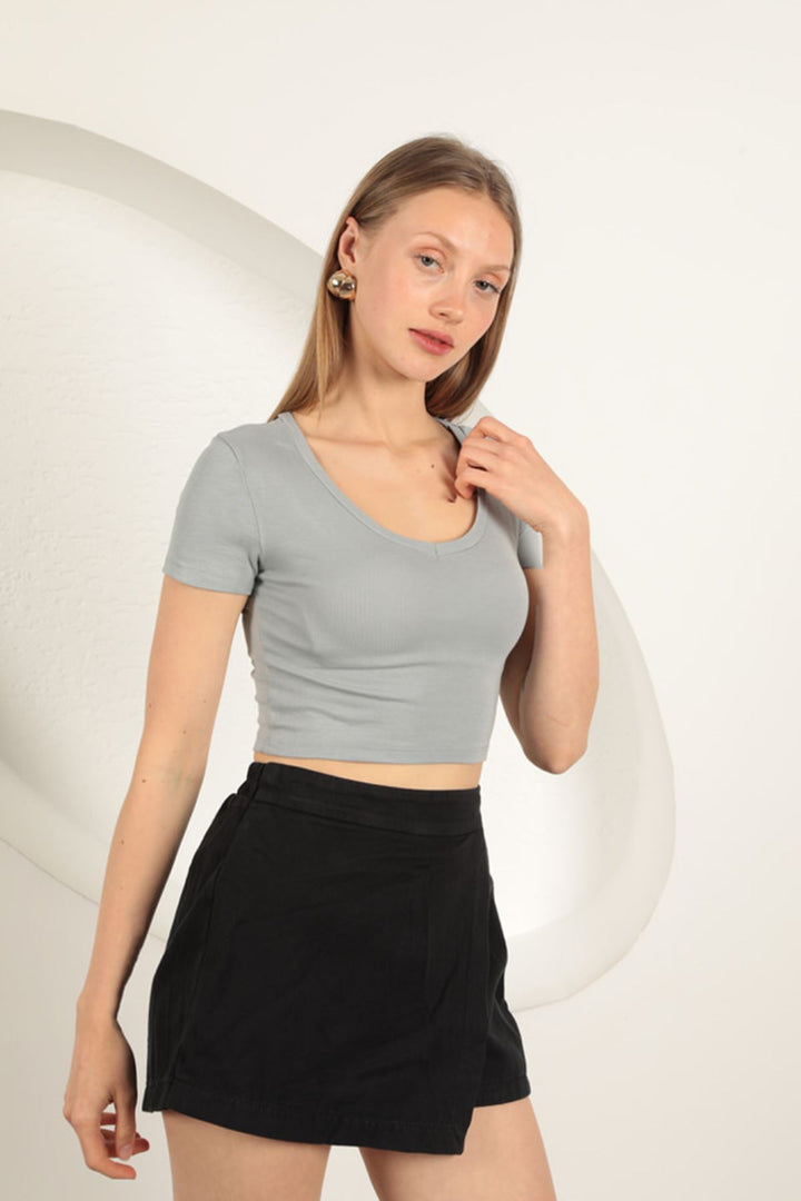 KKT V Neck Basic T-Shirt-Grey - Neustadt am Rübenberge