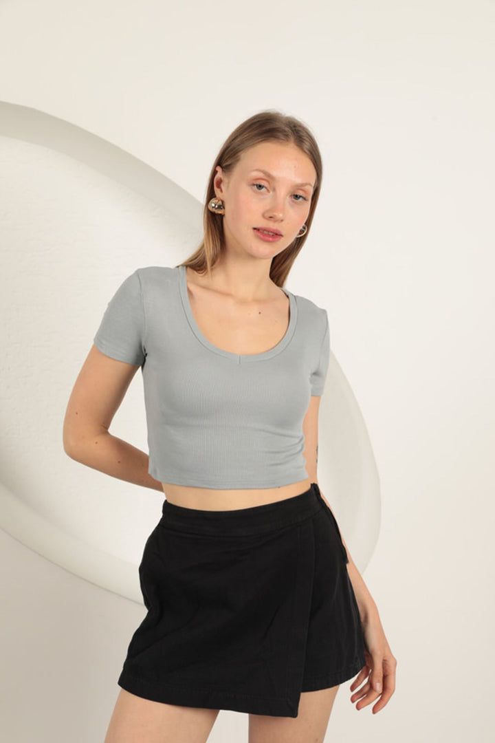 KKT V Neck Basic T-Shirt-Grey - Neustadt am Rübenberge
