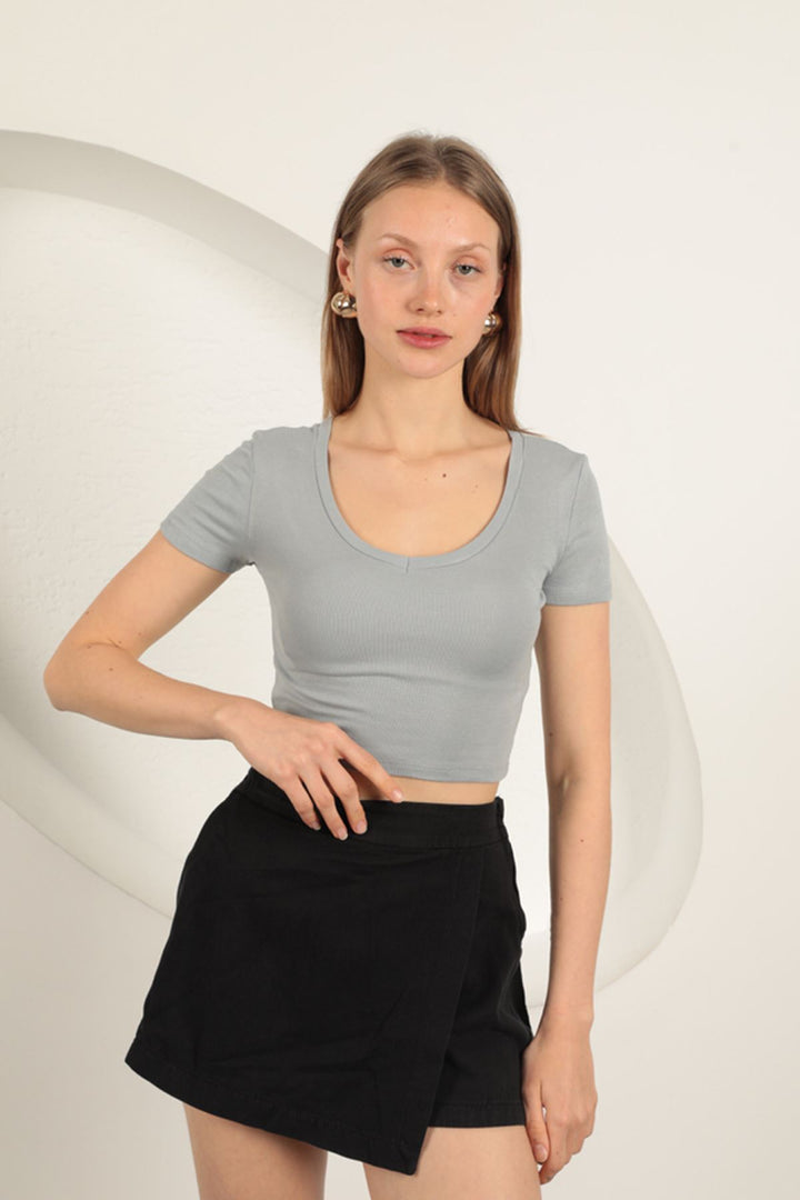 KKT V Neck Basic T-Shirt-Grey - Neustadt am Rübenberge
