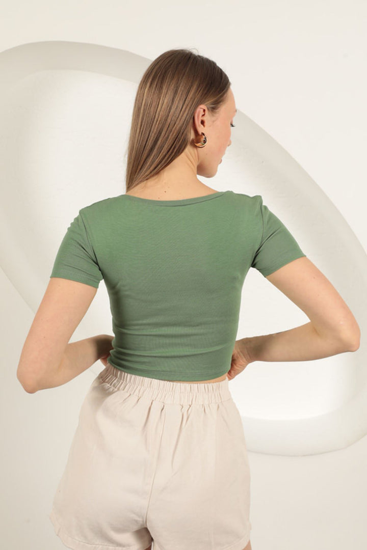 KKT V Neck Basic T-Shirt-Khaki - Blanes