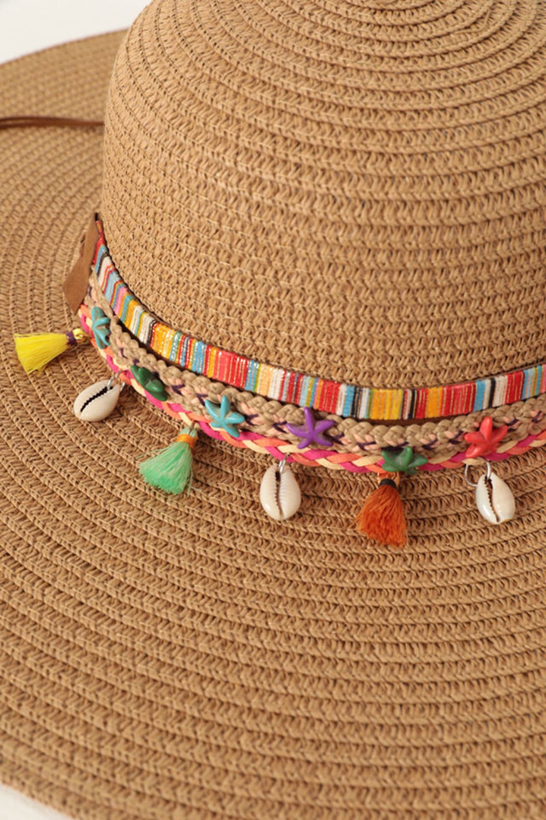 KKT Hat with Seashell Accessory-Camel - Rancho Palos Verdes
