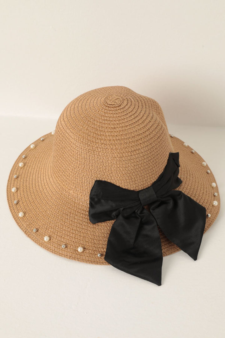KKT Bow-Tie Peak Pearl Hat-Camel - Hutchinson