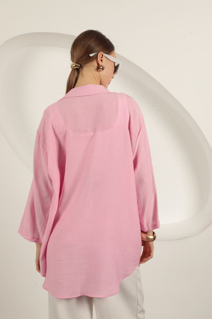 KKT Tree Bark Fabric Kimono-Pink - Nettetal
