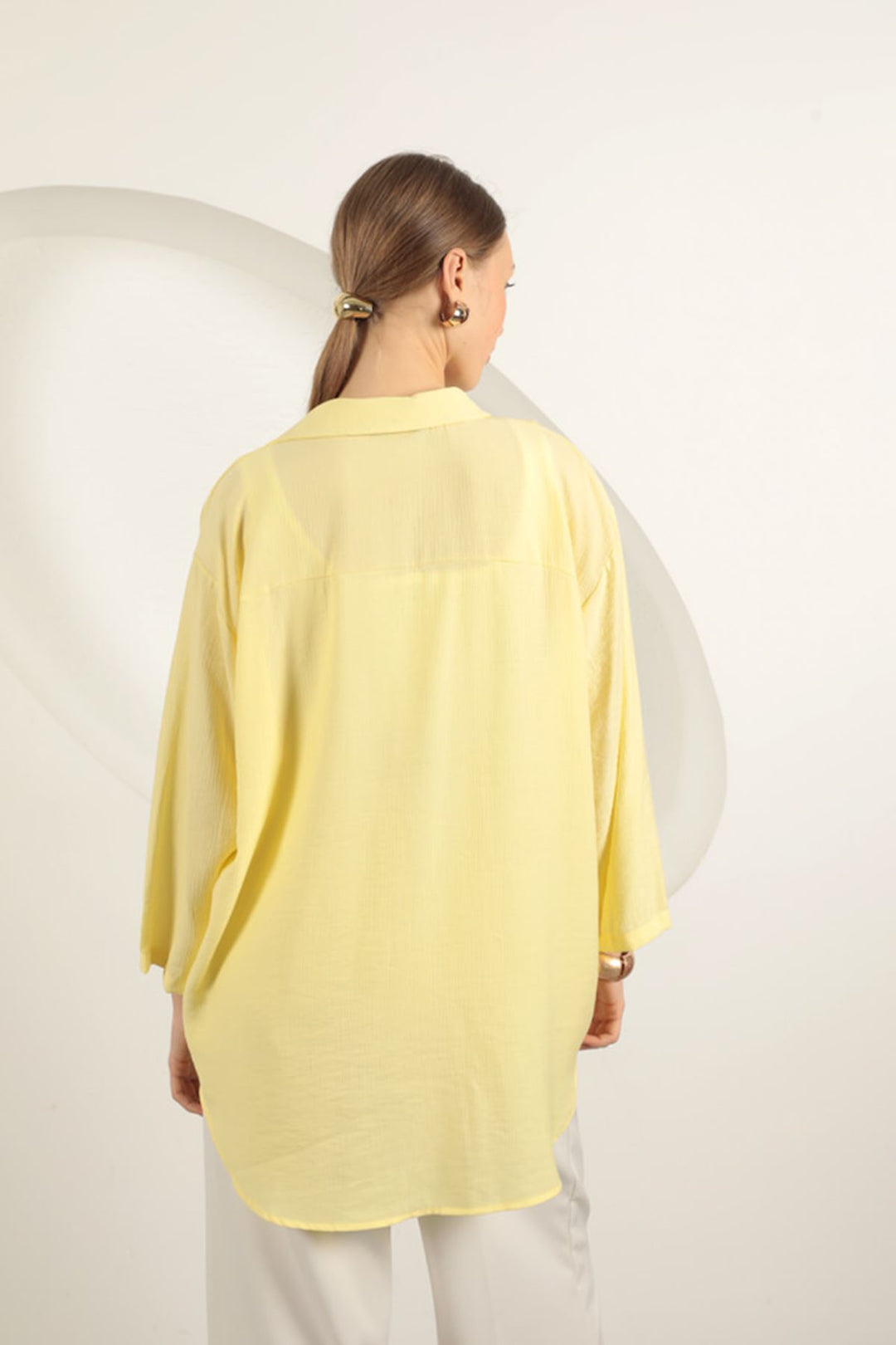 KKT Tree Bark Fabric Kimono-Yellow - Scunthorpe
