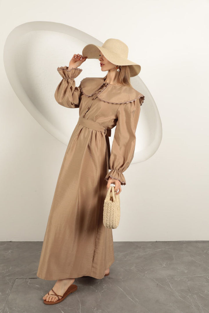 KKT Modal Fabric Lace Women's Dress-Mink - Calgary