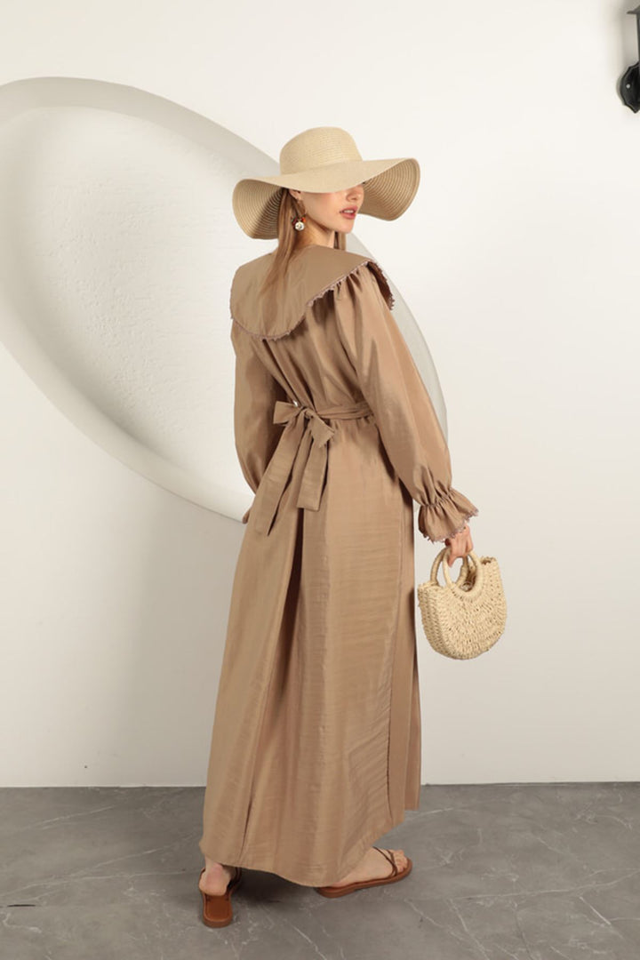 KKT Modal Fabric Lace Women's Dress-Mink - Calgary