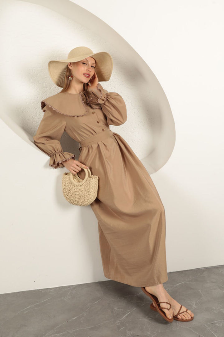 KKT Modal Fabric Lace Women's Dress-Mink - Calgary