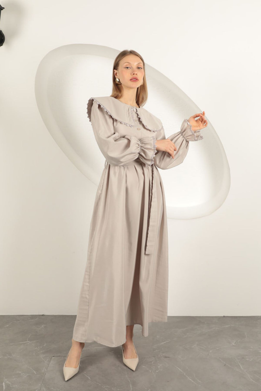 KKT Modal Fabric Lace Women's Dress-Stone - Kendale Lakes