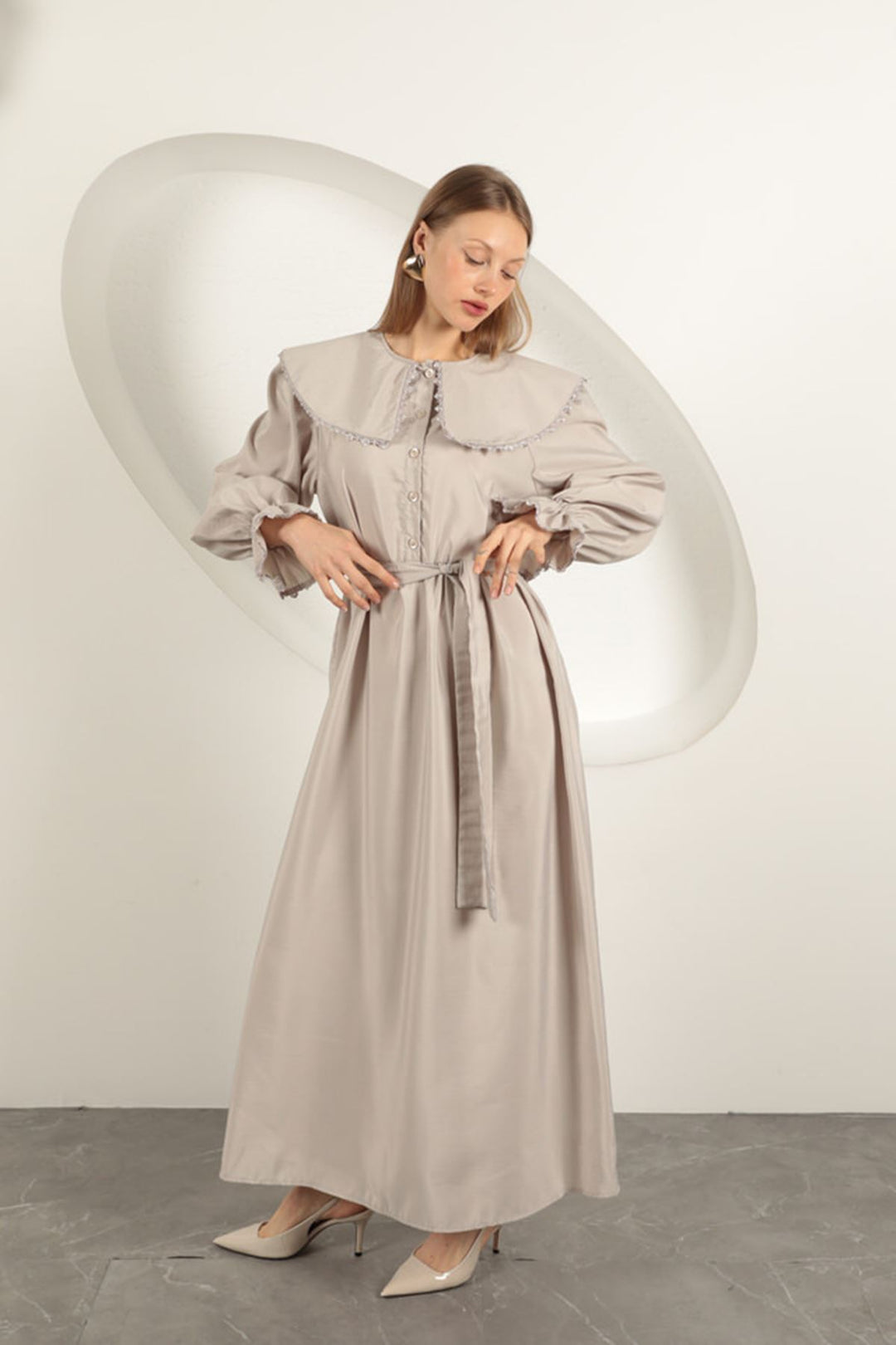 KKT Modal Fabric Lace Women's Dress-Stone - Kendale Lakes